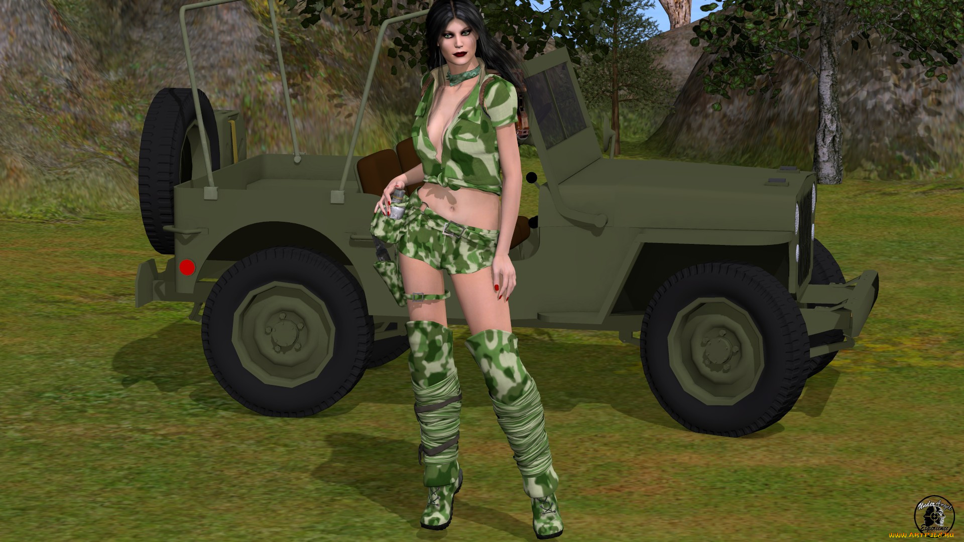 , 3d car&girl, , , , 